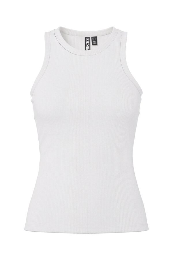 Pieces T-shirt b&aacute;sica tipo nadadora branco