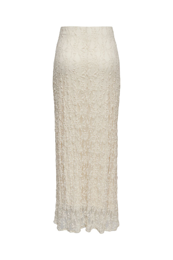 Only Falda larga de encaje beige
