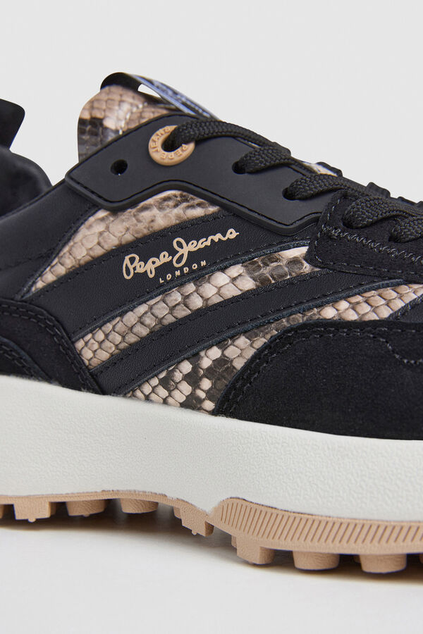 Pepe Jeans T&ecirc;nis com detalhes em glitter preto