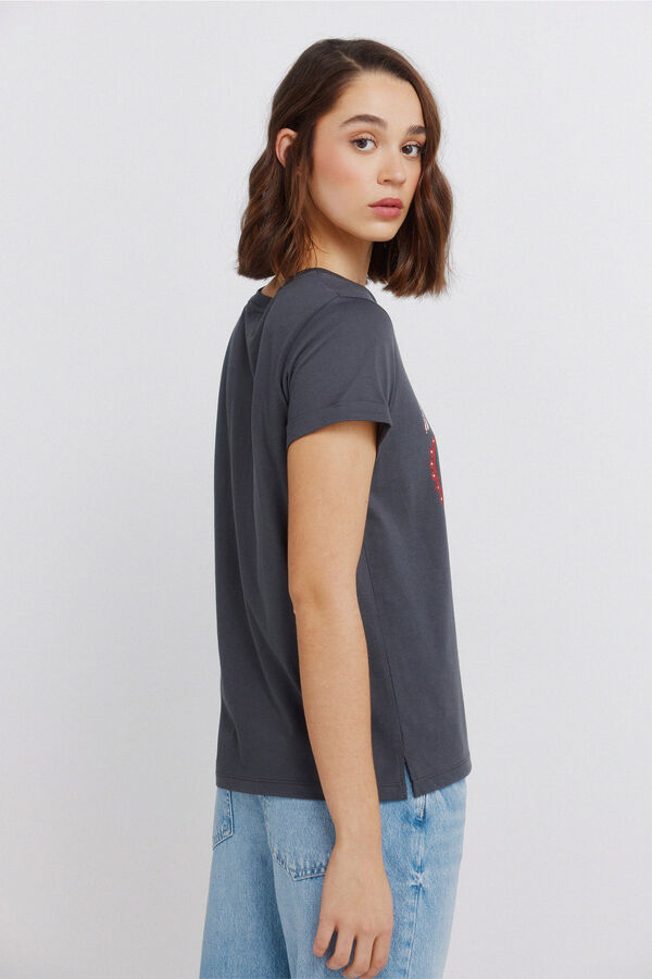 Springfield Majica kratkih rukava sa dezenom Siva