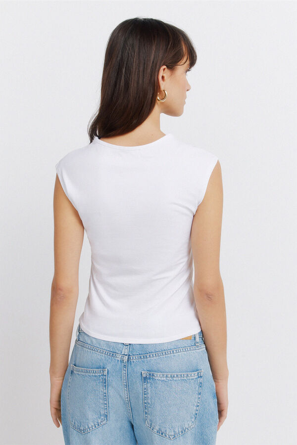 Springfield Pamučni osnovni top bez rukava Bela