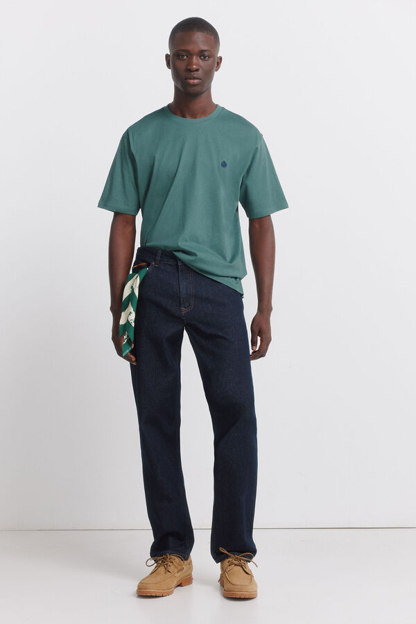 Springfield Camiseta b&aacute;sica logo Springfield turquesa