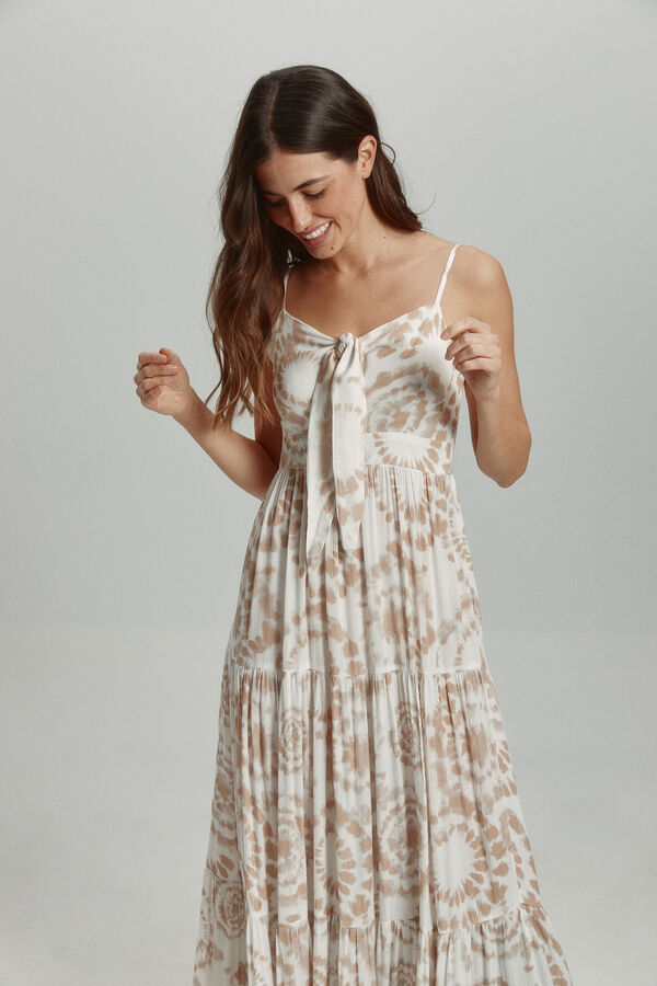 Only Vestido largo tirantes tostado