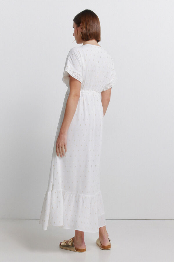 Springfield Vestido midi crochet blanco