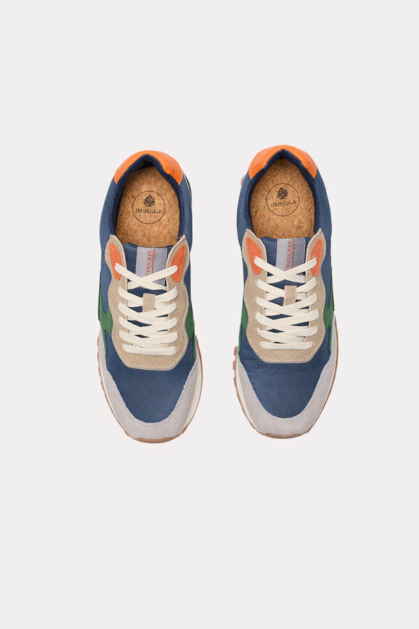 Springfield mehrfarbig Sneaker aus Leder Grau