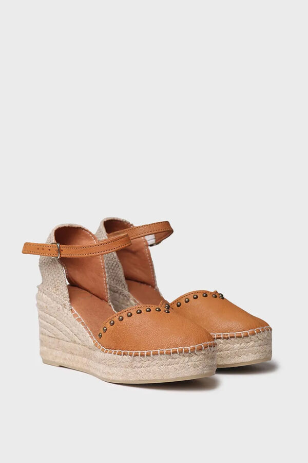 Toni Pons leather wedge espadrille with bracelet fastening Braon