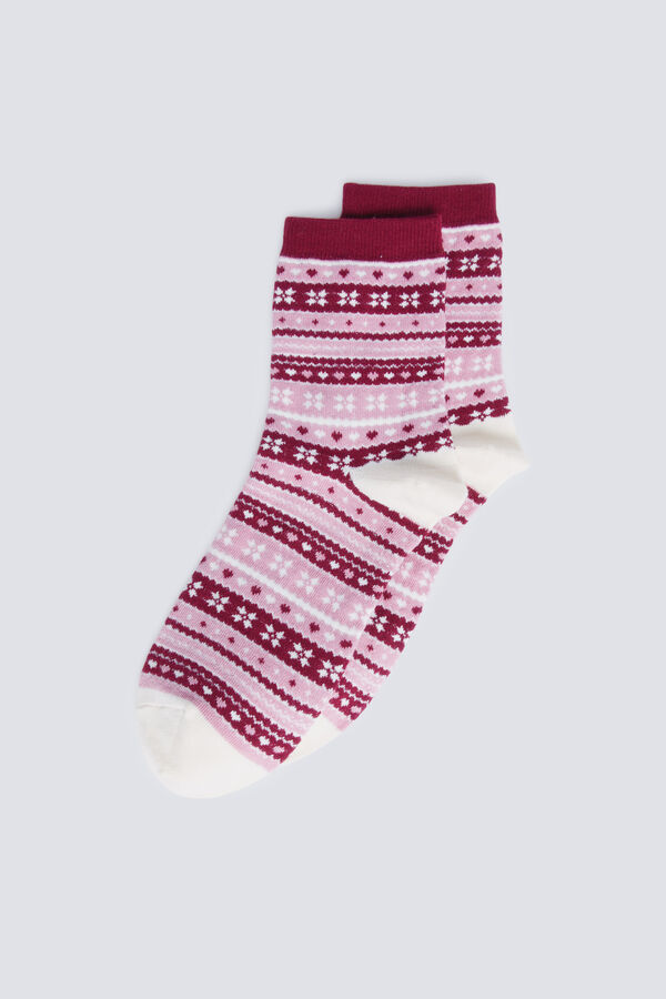 Springfield Duge čarape sa žakardom i bordurama Braon