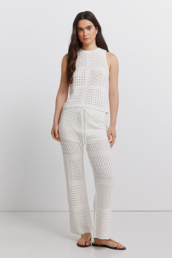 Springfield Top od rupičaste tkanine Bež