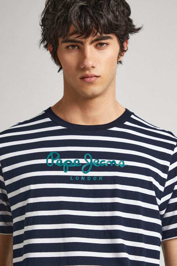 Springfield Regular Fit Striped T-shirt navy