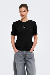 Only T-shirt de manga curta preto