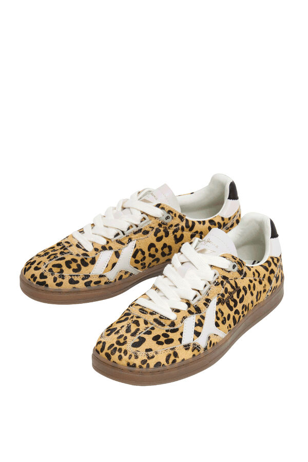 Pepe Jeans Chinelos de pele com estampa animal cru