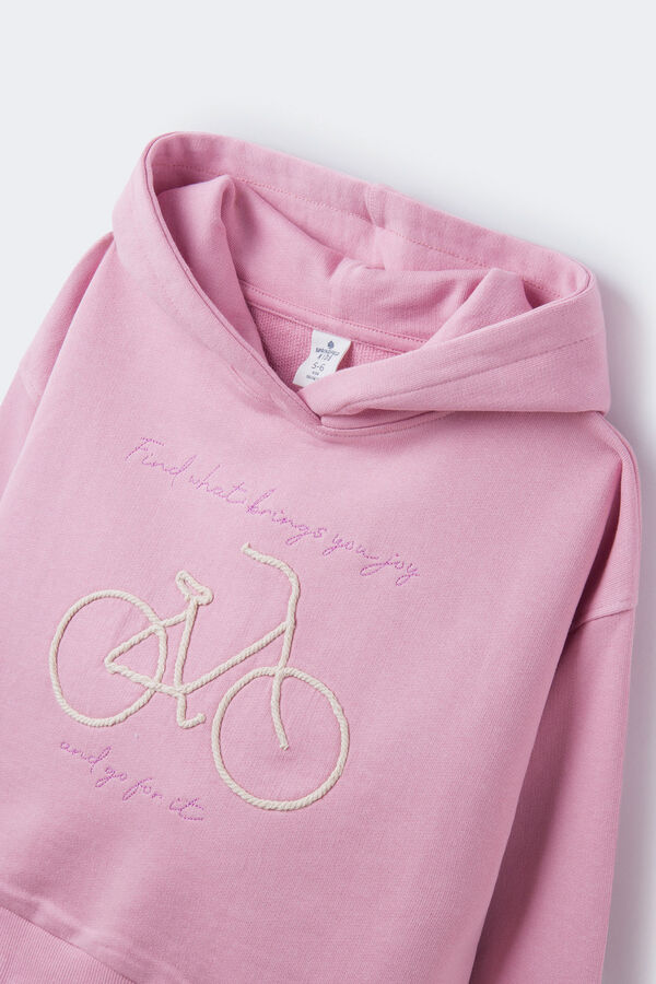 Springfield Lány kerékpáros kapucnis pulcsi rózsaszín