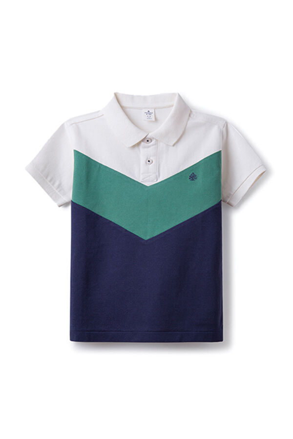 Springfield Polo color block niño azul medio