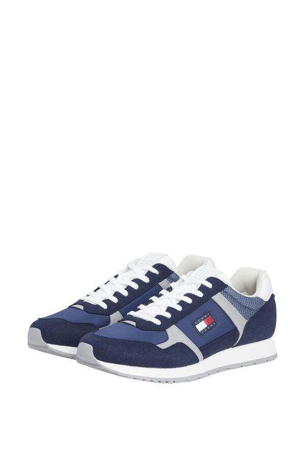Tommy Jeans T&ecirc;nis azul marinho masculino com a bandeira da Tommy Jeans. azul
