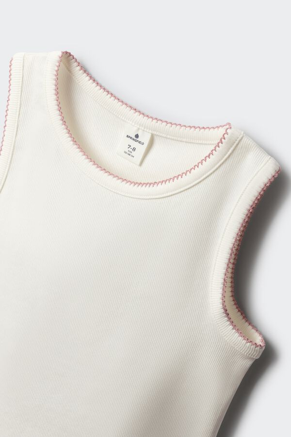 Springfield Kids Top sa kontrastnim vezom za devojčice Bež