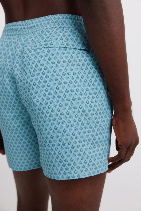 Springfield Kupaći kostim sa mozaik printom i džepom sa rajsfer&scaron;lusom Plava