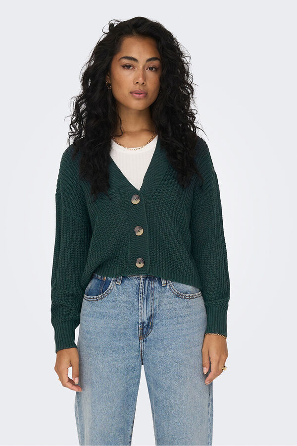 Only C&aacute;rdigan cierre de botones gris