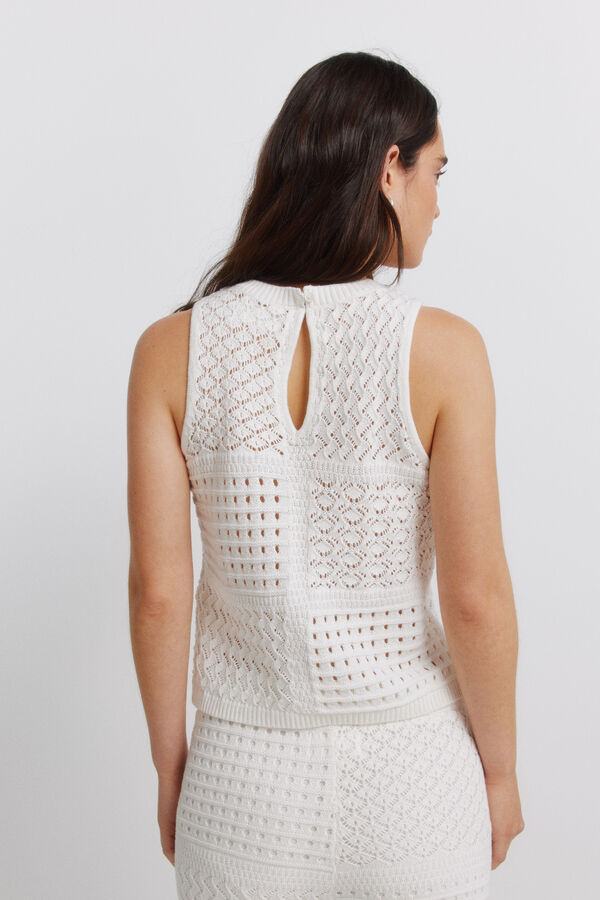 Springfield Top od rupičaste tkanine Bež