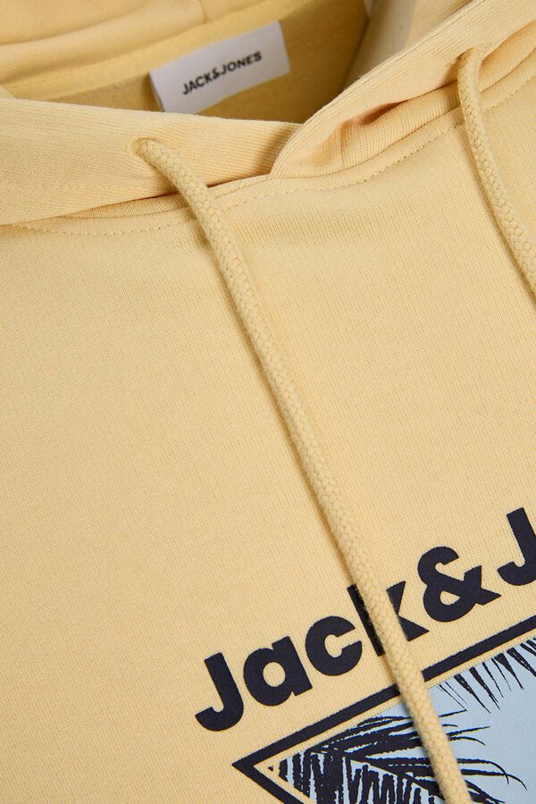 Jack & Jones Soft cotton hooded sweatshirt Žuta