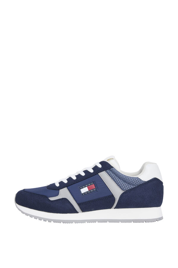 Tommy Jeans T&ecirc;nis azul marinho masculino com a bandeira da Tommy Jeans. azul