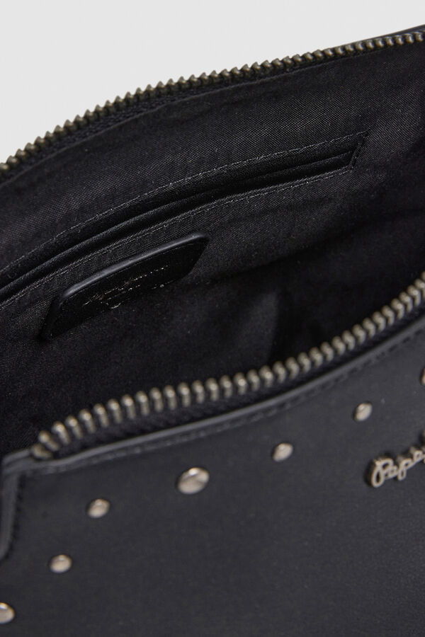 Pepe Jeans Bolsa transversal com efeito de couro e tachas preto