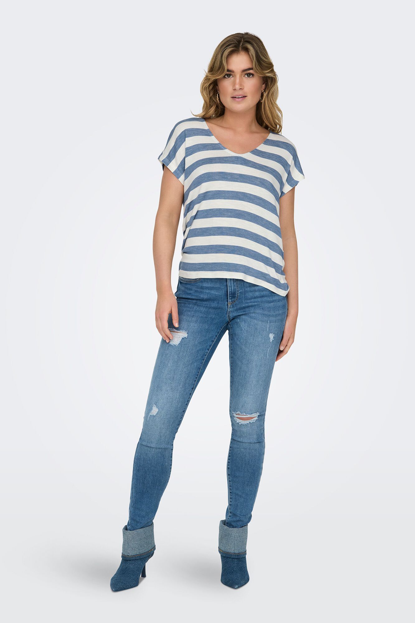 Only Camiseta ligera de rayas