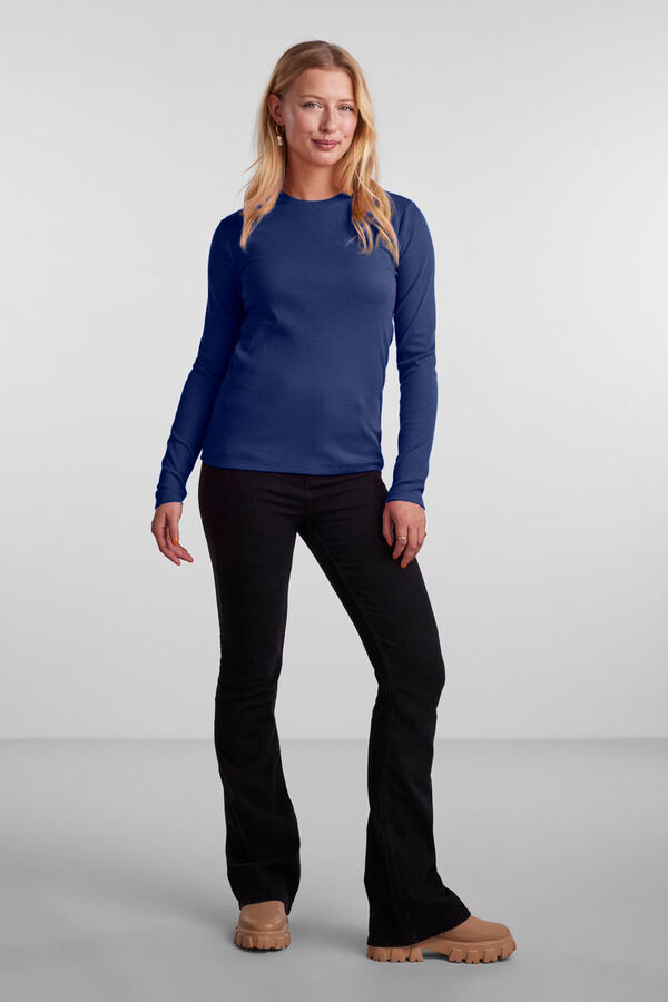 Pieces T-shirt riscas manga comprida azul