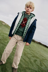 Springfield Kids Kaki džemper sa dijamantskim džemper za dečake Zelena