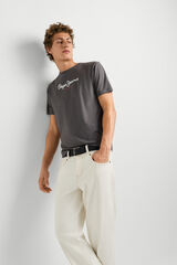 Pepe Jeans T-shirt de manga curta com logo cinzento