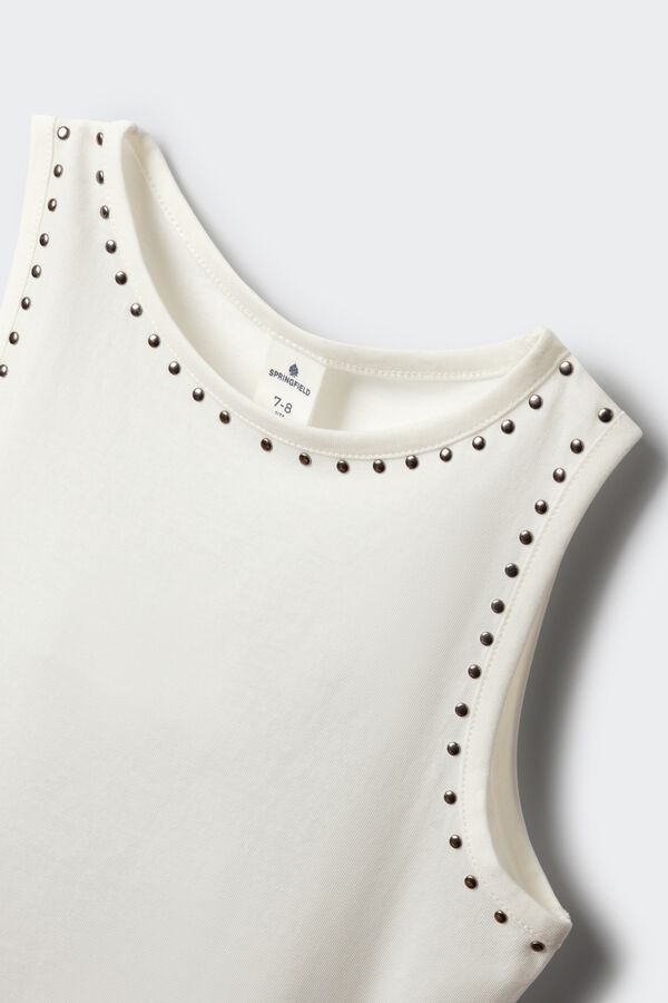 Springfield Kids Top sa nitnama za devojčice Bež