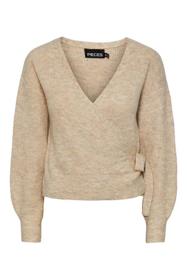 Pieces Camisola de l&atilde; bege