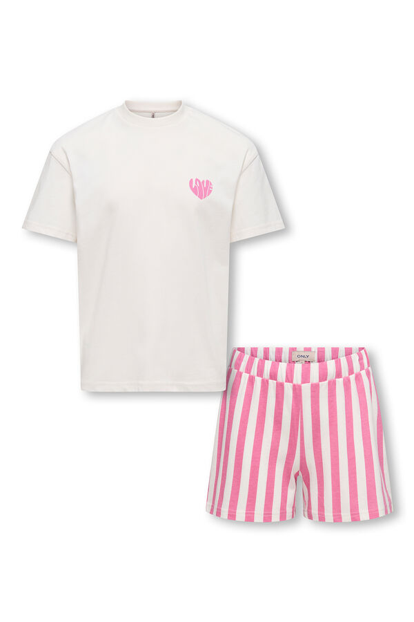 Only Girls Pijama con estampado delantero rosa