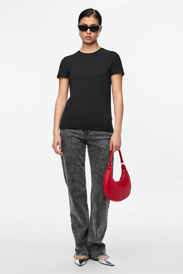 Pieces Camiseta b&aacute;sica negro