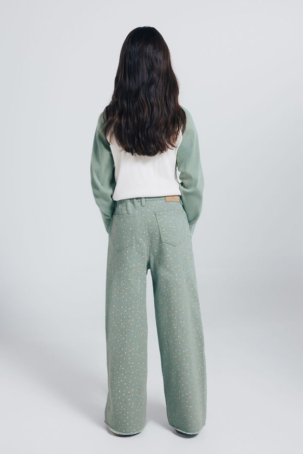 Springfield Kids Culotte pantalone sa cvetovima za devojčice Zelena