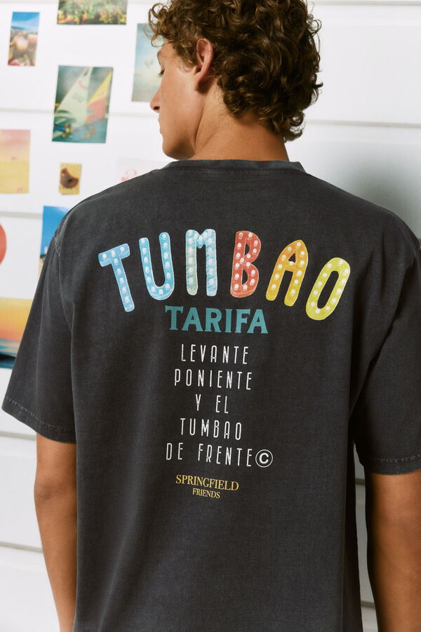 Springfield Camiseta el Tumbao luces gris