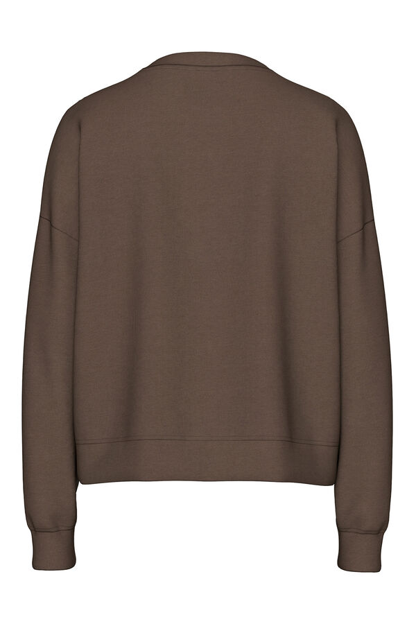 Pieces Sudadera basica marr&oacute;n