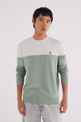 Springfield Osnovni džemper sa blokovima boja Zelena