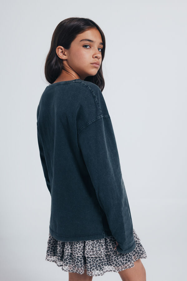 Springfield Kids Majica dugih rukava Rolling Stones za devojčice. Siva