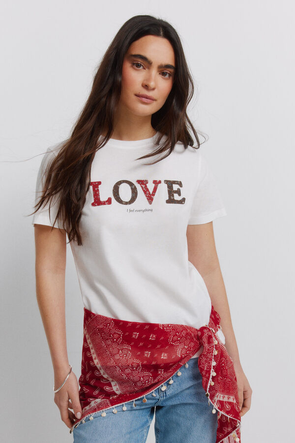 Springfield Majica od pamuka sa printom Bež