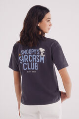 Springfield Camiseta "Clube do sarcasmo do Snoopy" cinzento