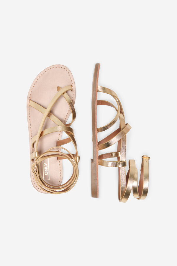 Only R&ouml;mer-Flachsandalen mit Print