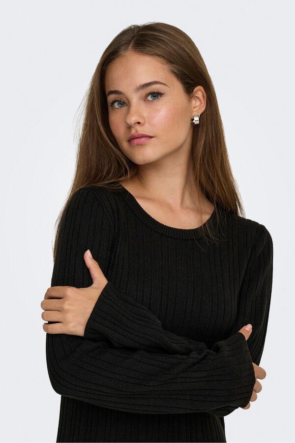 Only Vestido curto com folho preto