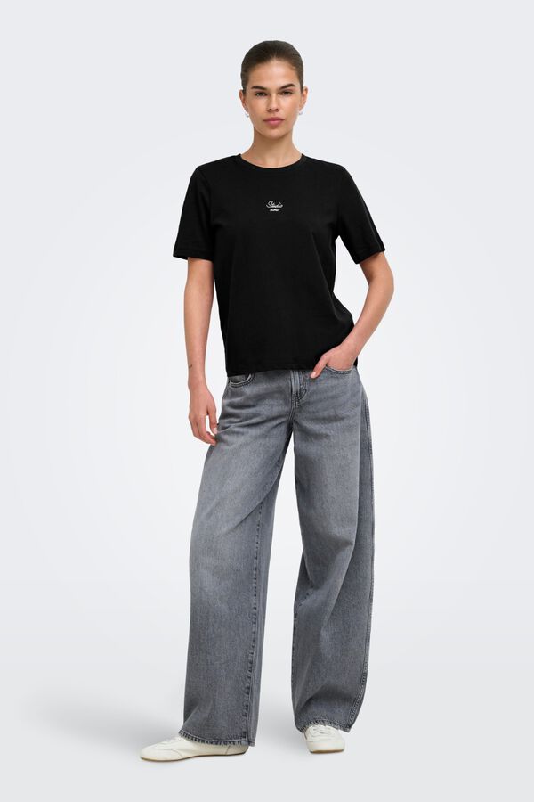 Only T-shirt de manga curta preto
