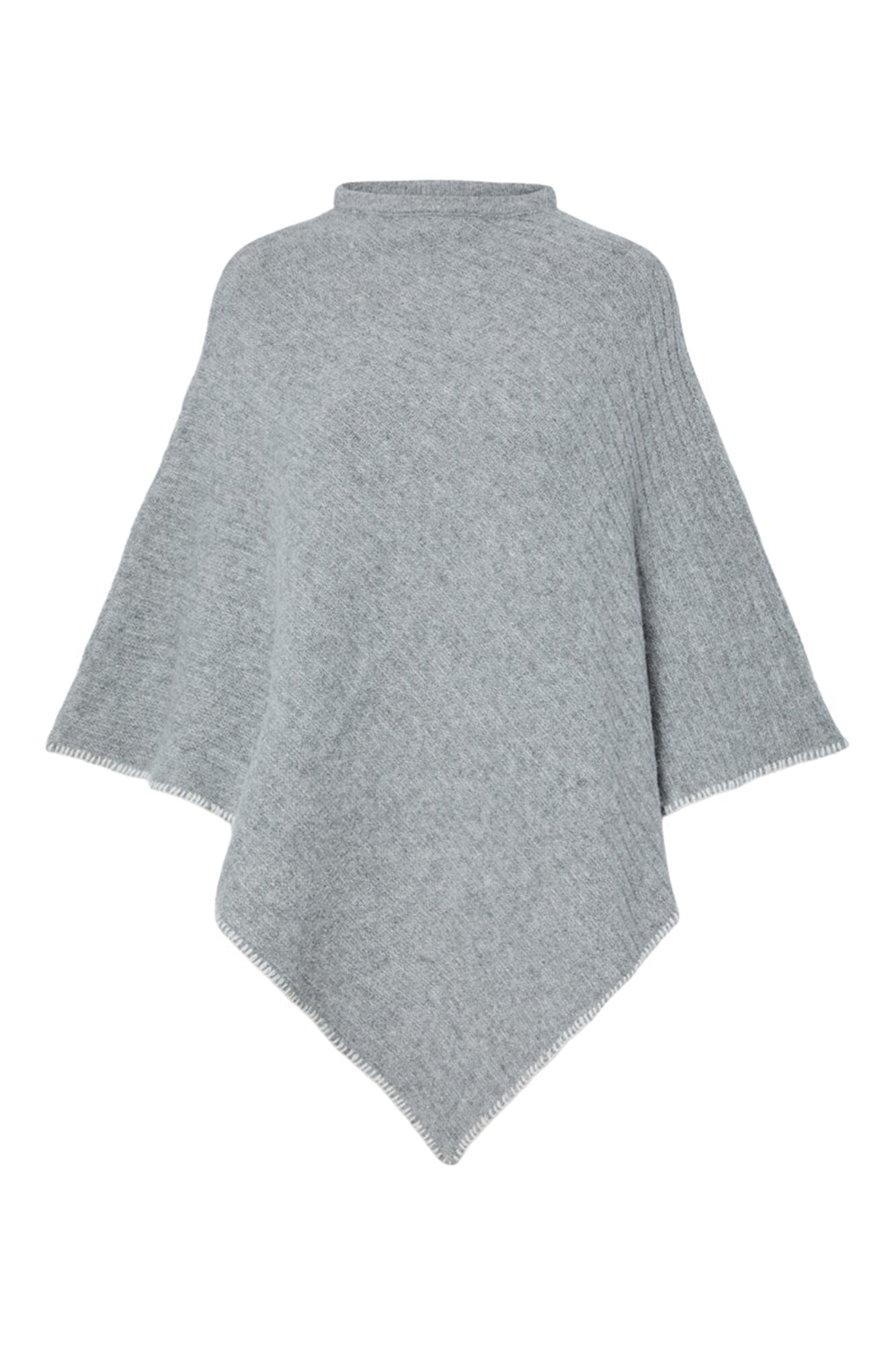 Pieces Poncho b&aacute;sico com costura contrastante