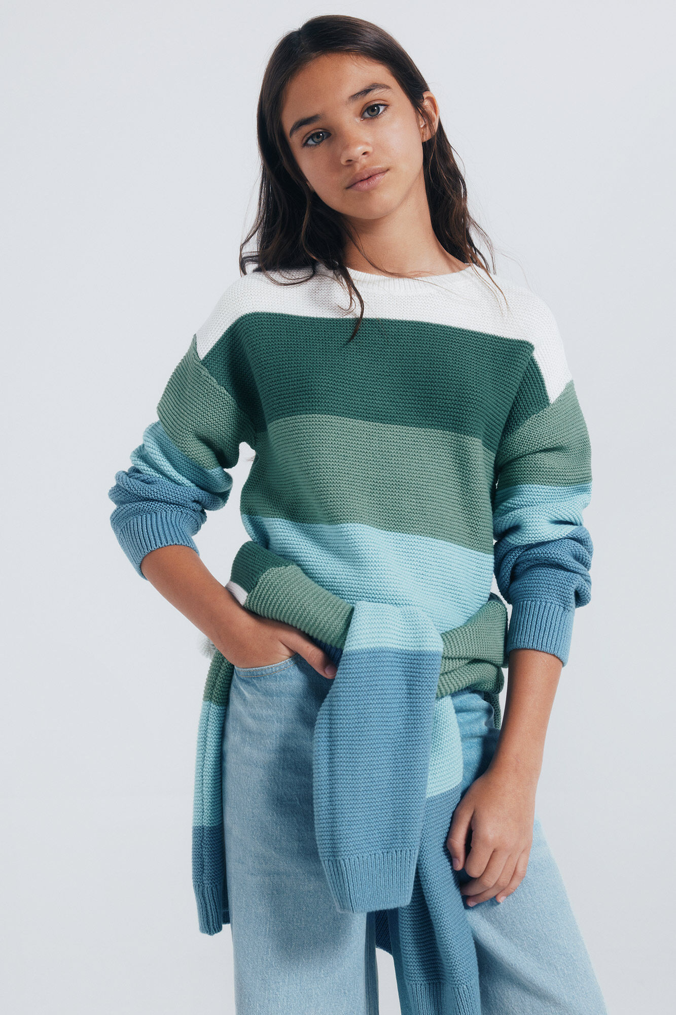 Springfield Kids Džemper za devojčice na pruge