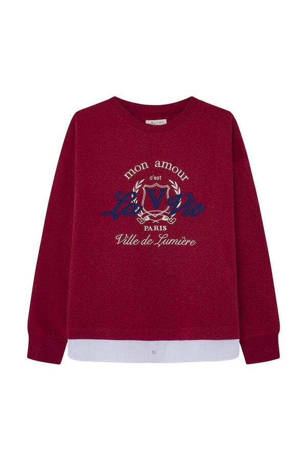 Springfield Sweatshirt „Mon Amour La Vie“ rot