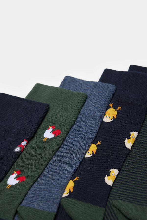 Springfield Pack de 5 chaussettes hautes dans les tons verts vert