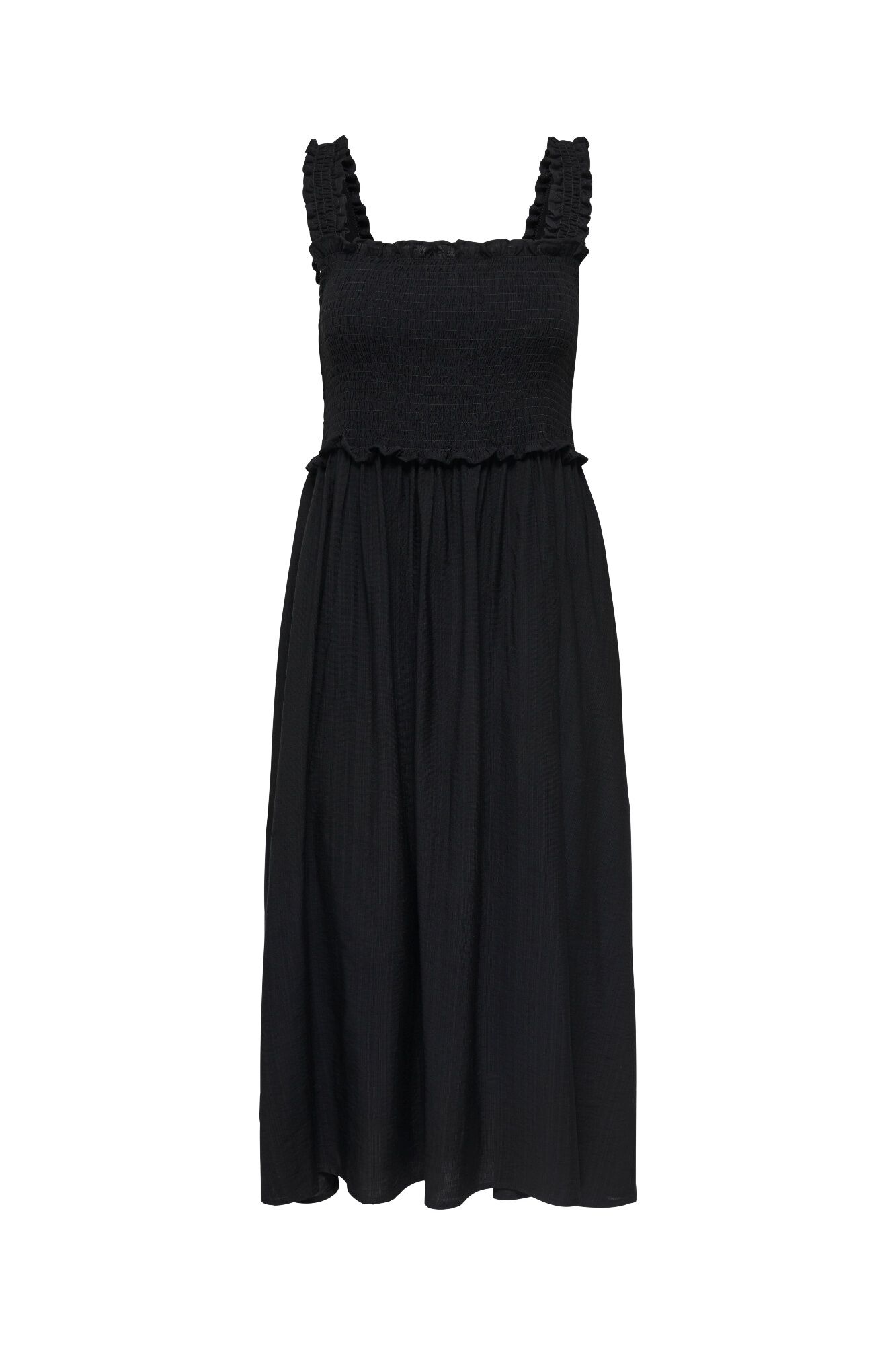 Only Vestido comprido em tecido favo de mel