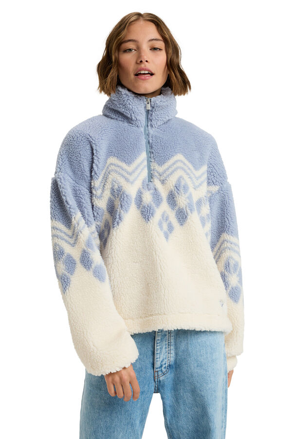 Roxy Mountain Story - Polar con media cremallera para mujer blanco