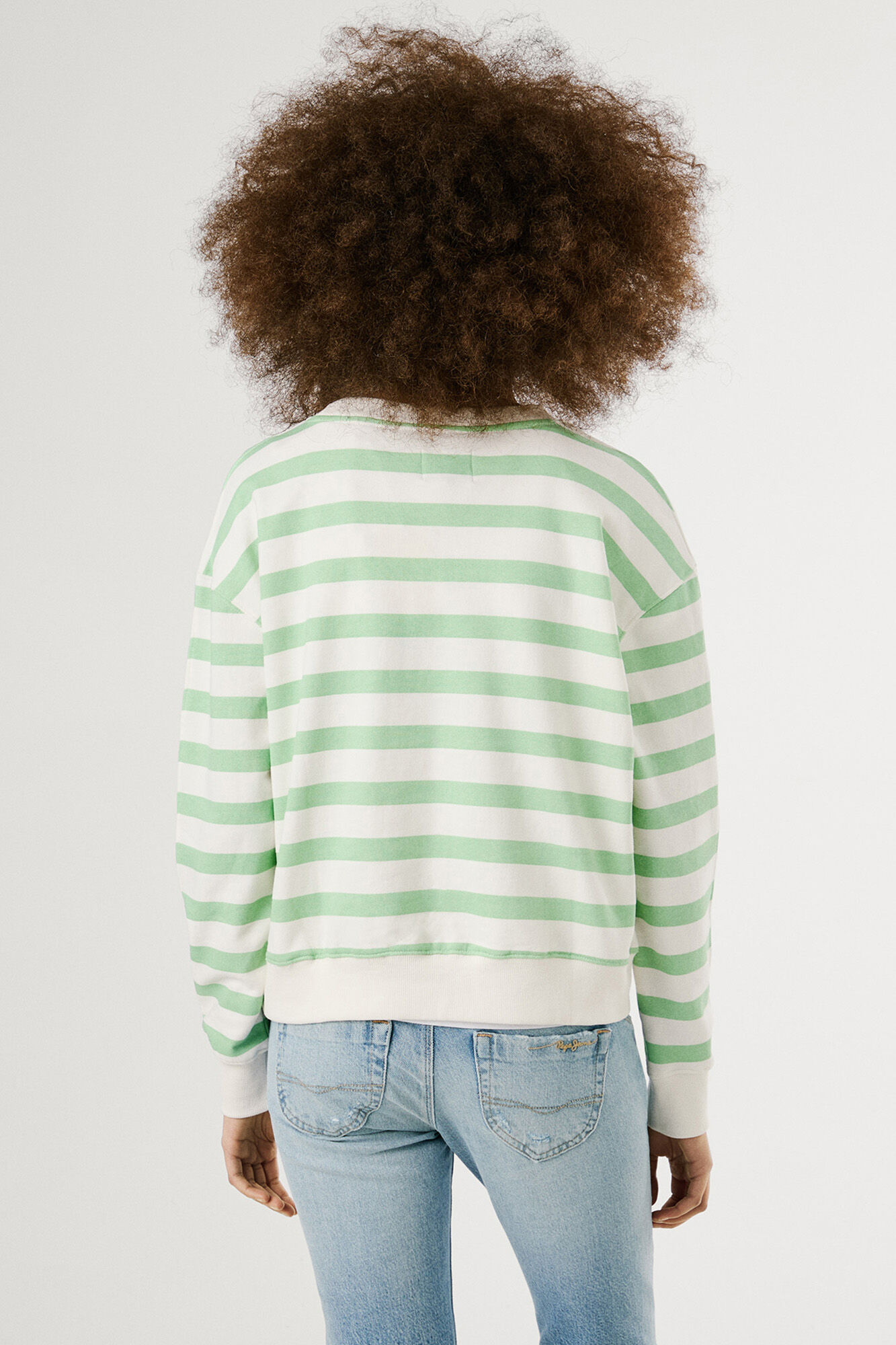 Pepe Jeans Sudadera de manga larga a rayas con logo frontal